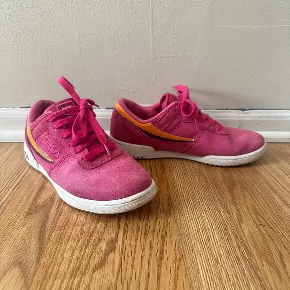 Fila Original Fitness Sneakers Bright Pink Suede Women's Size 7 Running Casual - Picture 2 of 13